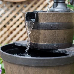 Stylish Fountain Whiskey Barrels Garden Water Feature -Garden Care Tools Deals Store 13944159 4575005844861163