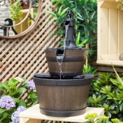 Stylish Fountain Whiskey Barrels Garden Water Feature -Garden Care Tools Deals Store 13944159 7015005844786958