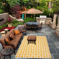 Homebase Outdoor Rug - Mustard 120x180cm 5 Homebase Outdoor Rug - Mustard 120x180cm -Garden Care Tools Deals Store 13953332 1264989199281348