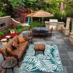 Homebase Outdoor Rug - Teal 160x230cm -Garden Care Tools Deals Store 13953336 1054989199457241