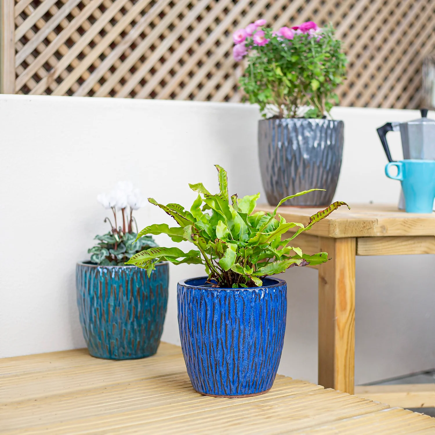 Chiswick Textured Pot Blue - 24cm 5 Chiswick Textured Pot Blue - 24cm - Image 5