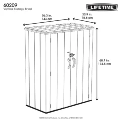 LIFETIME 1500L Vertical Storage Shed - Rough-Cut Brown 13 LIFETIME 1500L Vertical Storage Shed - Rough-Cut Brown -Garden Care Tools Deals Store 13997404 6944999835363736