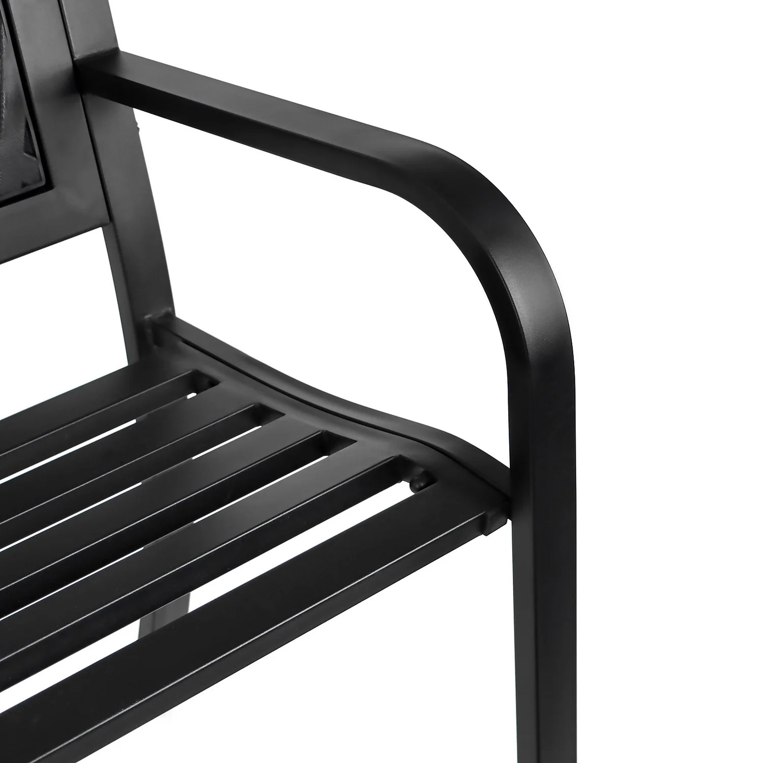 Black Steel Garden Bench 2 Black Steel Garden Bench - Image 2