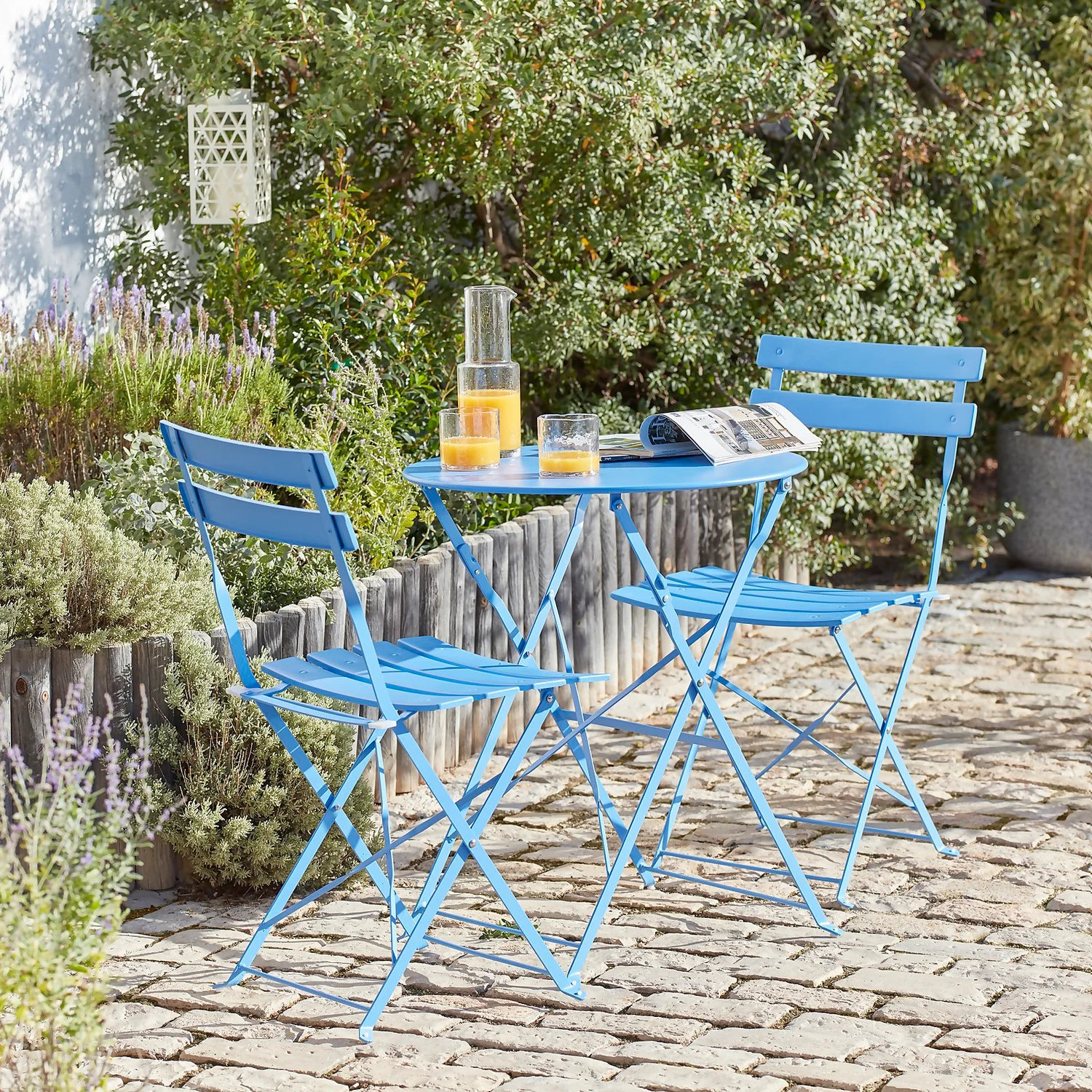 Millie Metal Bistro Set - Blue 1 Millie Metal Bistro Set - Blue