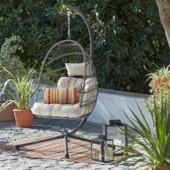 Grey Single Garden Hanging Chair -Garden Care Tools Deals Store 14005785 1595032481802891