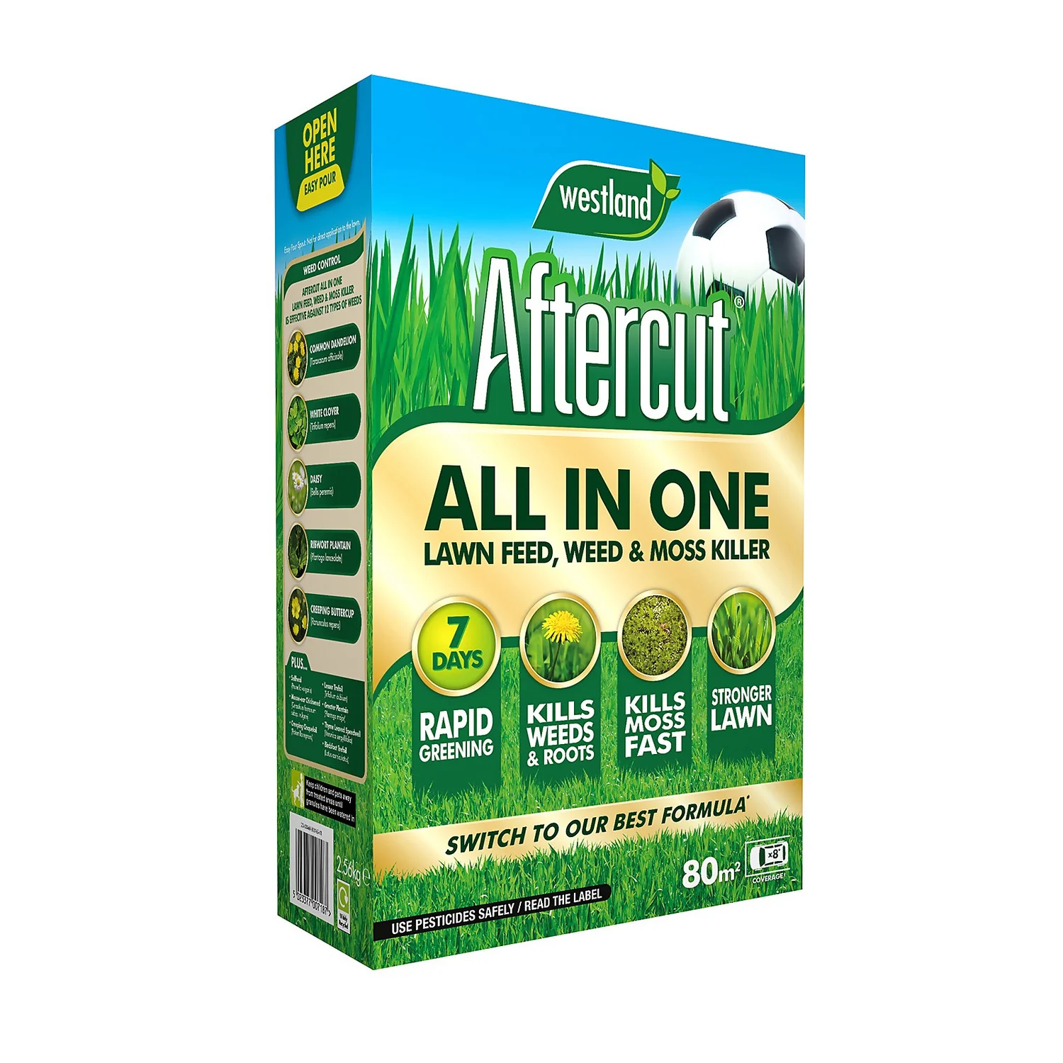 Aftercut All In One Lawn Feed, Weed & Moss Killer 80m² Box 1 Aftercut All In One Lawn Feed, Weed & Moss Killer 80m² Box