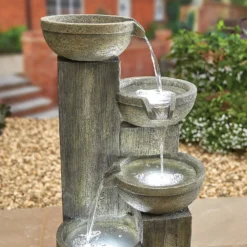 Stylish Fountain Ash Columns Water Feature With LEDs -Garden Care Tools Deals Store 14519359 4105047822611828