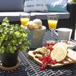 Keter California 4 Seater Outdoor Garden Furniture Lounge Set - Graphite With Grey Cushions -Garden Care Tools Deals Store 14539591 1385041801776162