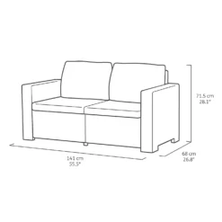 Keter California 4 Seater Outdoor Garden Furniture Lounge Set - Graphite With Grey Cushions -Garden Care Tools Deals Store 14539591 5435041801860615