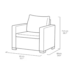 Keter California 2 Seater Outdoor Balcony Deluxe Garden Furniture Set - Graphite With Grey Cushions -Garden Care Tools Deals Store 14539592 1535041802417805