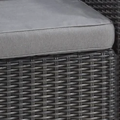 Keter California 2 Seater Outdoor Balcony Deluxe Garden Furniture Set - Graphite With Grey Cushions -Garden Care Tools Deals Store 14539592 2095041802288703