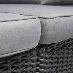 Keter California 5 Seater Double Sofa Outdoor Garden Furniture Lounge Set - Graphite With Grey Cushions -Garden Care Tools Deals Store 14539597 2045041801736298